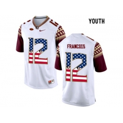 2016 US Flag Fashion-2016 Youth Florida State Seminoles Deondre Francois #12 College Football Jersey - White 2016 US Flag Fashion-2016 Youth Florida State Seminoles Deondre Francois #12 College Football Jersey - White