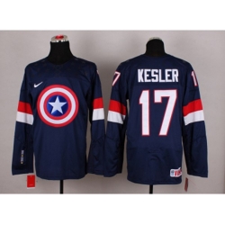 NHL Olympic Team USA #17 Ryan Kesler Navy Blue Captain America Fashion Stitched Jerseys