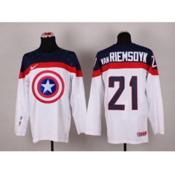 NHL Olympic Team USA #21 James van Riemsdyk white Captain America Fashion Stitched Jerseys