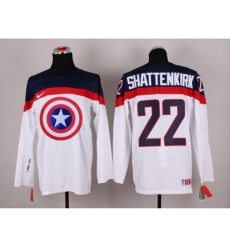 NHL Olympic Team USA #22 Kevin Shattenkirk white Captain America Fashion Stitched Jerseys