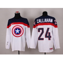 NHL Olympic Team USA #24 Ryan Callahan white Captain America Fashion Stitched Jerseys