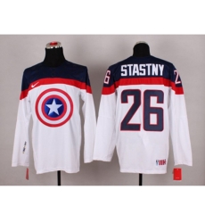 NHL Olympic Team USA #26 Paul Stastny white Captain America Fashion Stitched Jerseys