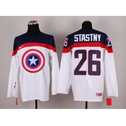 NHL Olympic Team USA #26 Paul Stastny white Captain America Fashion Stitched Jerseys