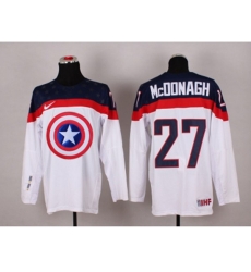 NHL Olympic Team USA #27 Ryan McDonagh white Captain America Fashion Stitched Jerseys