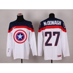 NHL Olympic Team USA #27 Ryan McDonagh white Captain America Fashion Stitched Jerseys