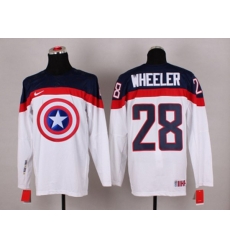 NHL Olympic Team USA #28 Blake Wheeler white Captain America Fashion Stitched Jerseys