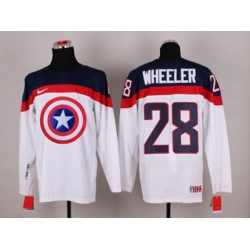 NHL Olympic Team USA #28 Blake Wheeler white Captain America Fashion Stitched Jerseys