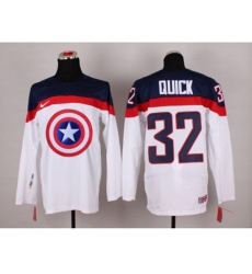 NHL Olympic Team USA #32 Jonathan Quick white Captain America Fashion Stitched Jerseys