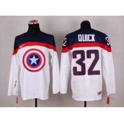 NHL Olympic Team USA #32 Jonathan Quick white Captain America Fashion Stitched Jerseys