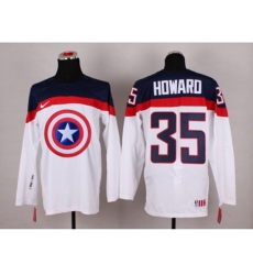 NHL Olympic Team USA #35 Jimmy Howard white Captain America Fashion Stitched Jerseys