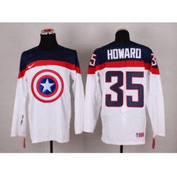 NHL Olympic Team USA #35 Jimmy Howard white Captain America Fashion Stitched Jerseys