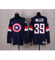NHL Olympic Team USA #39 Ryan Miller Navy Blue Captain America Fashion Stitched Jerseys