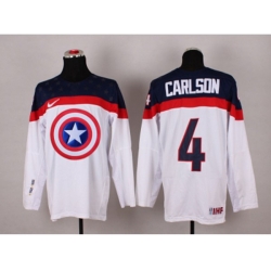 NHL Olympic Team USA #4 John Carlson white Captain America Fashion Stitched Jerseys