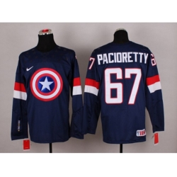 NHL Olympic Team USA #67 Max Pacioretty Navy Blue Captain America Fashion Stitched Jerseys