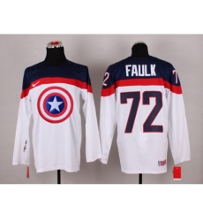 NHL Olympic Team USA #72 Justin Faulk white Captain America Fashion Stitched Jerseys