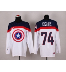 NHL Olympic Team USA #74 T. J. Oshie white Captain America Fashion Stitched Jerseys