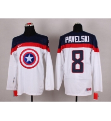 NHL Olympic Team USA #8 Joe Pavelski white Captain America Fashion Stitched Jerseys