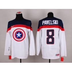 NHL Olympic Team USA #8 Joe Pavelski white Captain America Fashion Stitched Jerseys