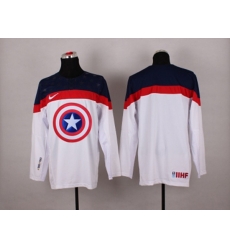 NHL Olympic Team USA Blank white Captain America Fashion Stitched Jerseys