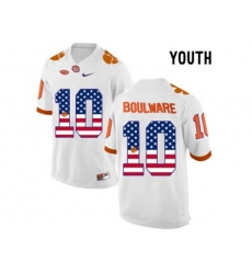 2016 US Flag Fashion Youth Clemson Tigers Ben Boulware #10 College Football Limited Jersey - White