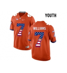 2016 US Flag Fashion Youth Clemson Tigers Mike Williams #7 College Football Limited Jersey - Orange
