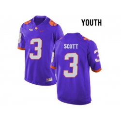 2016 Youth Clemson Tigers Artavis Scott #3 College Football Limited Jersey - Purple