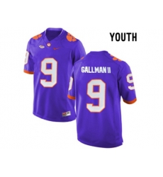 2016 Youth Clemson Tigers Wayne Gallman II #9 College Football Limited Jersey - Purple