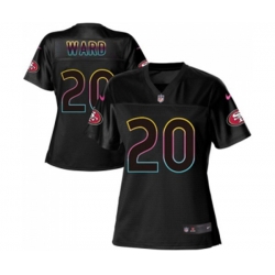 Women San Francisco 49ers #20 Jimmie Ward Game Black Fashion Football Jersey Women San Francisco 49ers #20 Jimmie Ward Game Black Fashion Football Jersey