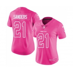 Women San Francisco 49ers #21 Deion Sanders Limited Pink Rush Fashion Football Jersey Women San Francisco 49ers #21 Deion Sanders Limited Pink Rush Fashion Football Jersey