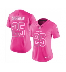 Women San Francisco 49ers #25 Richard Sherman Limited Pink Rush Fashion Football Jersey