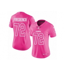Women Dallas Cowboys #72 Travis Frederick Limited Pink Rush Fashion NFL Jersey