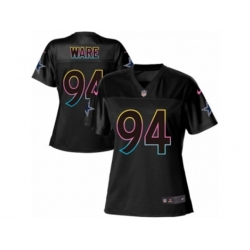 Women Dallas Cowboys #94 DeMarcus Ware Game Black Fashion NFL Jersey