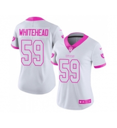 Women Oakland Raiders #59 Tahir Whitehead Limited White Pink Rush Fashion Football Jersey