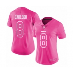 Womens Oakland Raiders #8 Daniel Carlson Limited Pink Rush Fashion Football Jersey