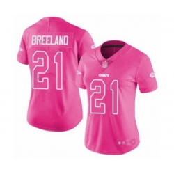 Women Kansas City Chiefs #21 Bashaud Breeland Limited Pink Rush Fashion Football Jersey
