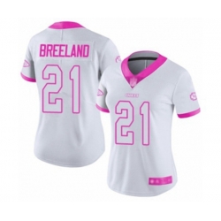Women Kansas City Chiefs #21 Bashaud Breeland Limited White Pink Rush Fashion Football Jersey