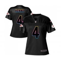 Women Kansas City Chiefs #4 Chad Henne Game Black Fashion Football Jersey