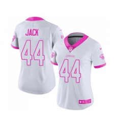 Women Jacksonville Jaguars #44 Myles Jack Limited White Pink Rush Fashion Football Jersey