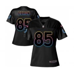 Women Indianapolis Colts #85 Eric Ebron Game Black Fashion Football Jersey