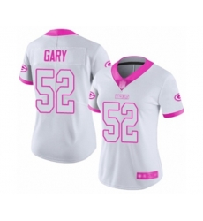 Women Green Bay Packers #52 Rashan Gary Limited White Pink Rush Fashion Football Jersey