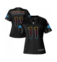Women Detroit Lions #11 Marvin Jones Jr Game Black Fashion Football Jersey