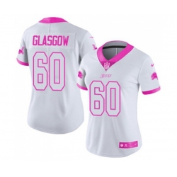 Women Detroit Lions #60 Graham Glasgow Limited White Pink Rush Fashion Football Jersey Women Detroit Lions #60 Graham Glasgow Limited White Pink Rush Fashion Football Jersey