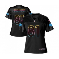 Women Detroit Lions #81 Calvin Johnson Game Black Fashion Football Jersey Women Detroit Lions #81 Calvin Johnson Game Black Fashion Football Jersey