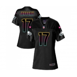 Women Philadelphia Eagles #17 Alshon Jeffery Game Black Fashion Football Jersey