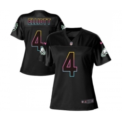 Women Philadelphia Eagles #4 Jake Elliott Game Black Fashion Football Jersey