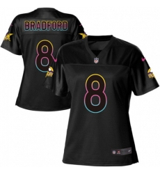 Women Minnesota Vikings #8 Sam Bradford Game Black Fashion NFL Jersey