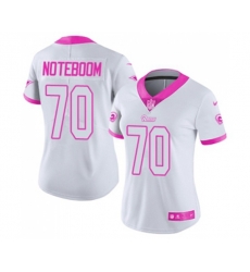 Women Los Angeles Rams #70 Joseph Noteboom Limited White Pink Rush Fashion Football Jersey Women Los Angeles Rams #70 Joseph Noteboom Limited White Pink Rush Fashion Football Jersey