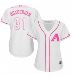 Women Arizona Diamondbacks #31 Brad Boxberger Replica White Fashion MLB Jersey