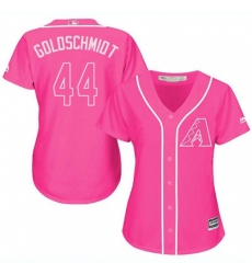 Women Arizona Diamondbacks #44 Paul Goldschmidt Authentic Pink Fashion MLB Jersey