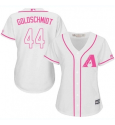 Women Arizona Diamondbacks #44 Paul Goldschmidt Authentic White Fashion MLB Jersey